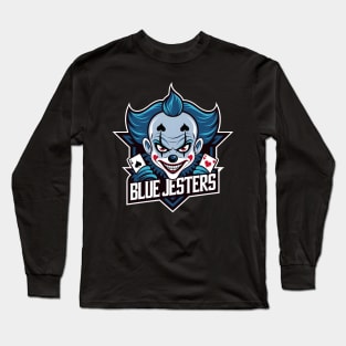 Blue Jesters: Sinister Anime Clown Long Sleeve T-Shirt